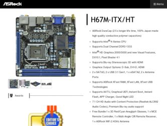 H67M-ITX/HT driver download page on the ASRock site