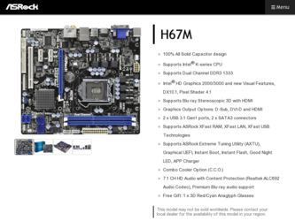 H67M driver download page on the ASRock site