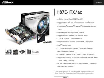 H87E-ITX/ac driver download page on the ASRock site