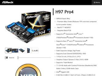 H97 Pro4 driver download page on the ASRock site