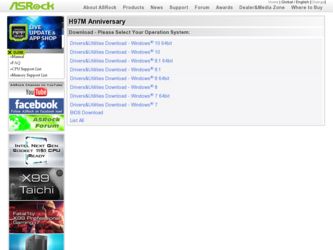 H97M Anniversary driver download page on the ASRock site