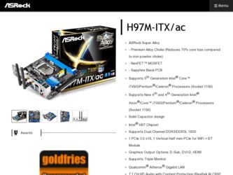 H97M-ITX/ac driver download page on the ASRock site
