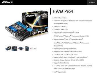 H97M Pro4 driver download page on the ASRock site
