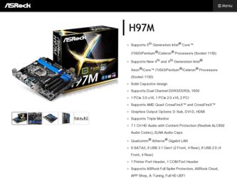 H97M driver download page on the ASRock site