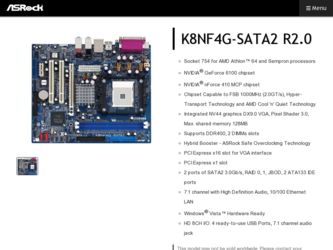 K8NF4G-SATA2 R2.0 driver download page on the ASRock site