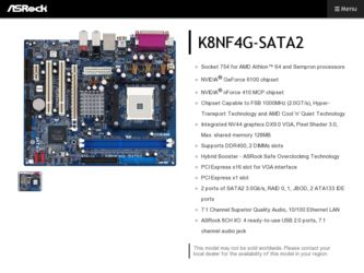 K8NF4G-SATA2 driver download page on the ASRock site