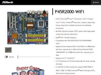 P45R2000-WiFi driver download page on the ASRock site