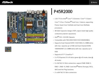 P45R2000 driver download page on the ASRock site