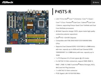 P45TS-R driver download page on the ASRock site