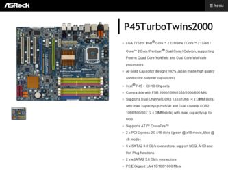 P45TurboTwins2000 driver download page on the ASRock site