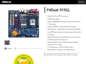 P4Dual-915GL driver download page on the ASRock site
