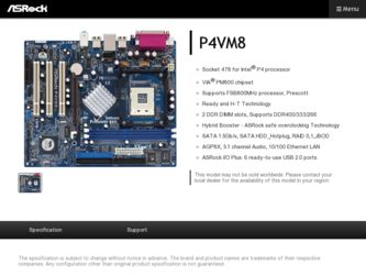 P4VM8 driver download page on the ASRock site