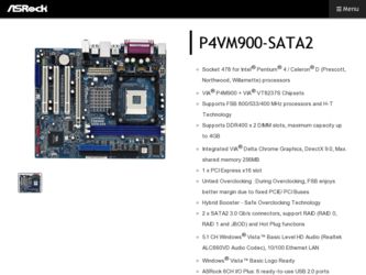 P4VM900-SATA2 driver download page on the ASRock site