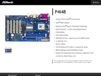P4i48 driver download page on the ASRock site