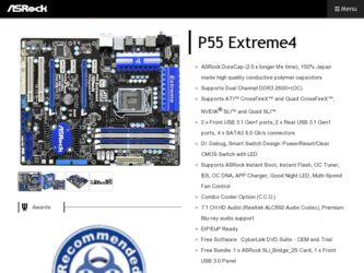 P55 Extreme4 driver download page on the ASRock site