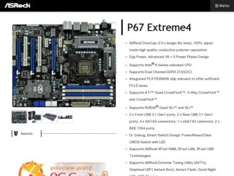 P67 Extreme4 driver download page on the ASRock site