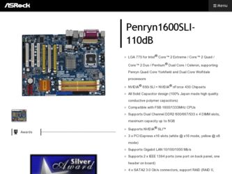 Penryn1600SLI-110dB driver download page on the ASRock site