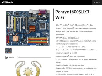 Penryn1600SLIX3-WiFi driver download page on the ASRock site