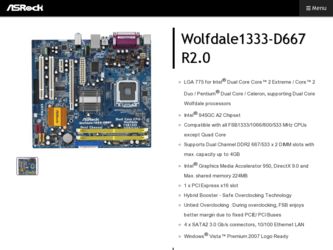 Wolfdale1333-D667 R2.0 driver download page on the ASRock site