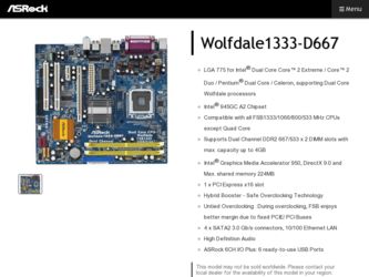 Wolfdale1333-D667 driver download page on the ASRock site
