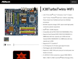 X38TurboTwins-WiFi driver download page on the ASRock site