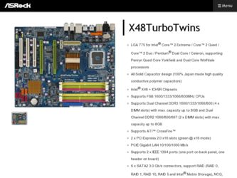 X48TurboTwins driver download page on the ASRock site