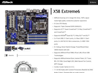 X58 Extreme6 driver download page on the ASRock site