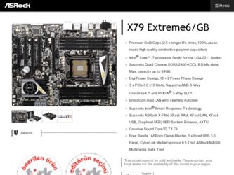 X79 Extreme6/GB driver download page on the ASRock site