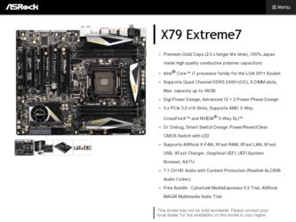 X79 Extreme7 driver download page on the ASRock site