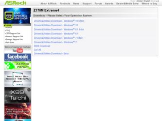 Z170M Extreme4 driver download page on the ASRock site