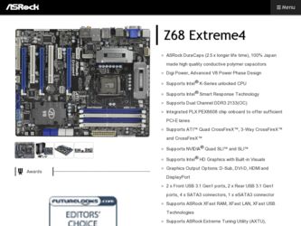 Z68 Extreme4 driver download page on the ASRock site