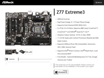 Z77 Extreme3 driver download page on the ASRock site