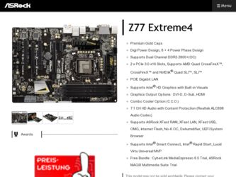 Z77 Extreme4 driver download page on the ASRock site