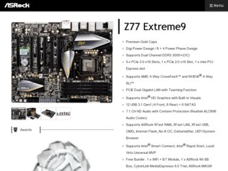 Z77 Extreme9 driver download page on the ASRock site