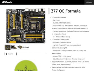 Z77 OC Formula driver download page on the ASRock site