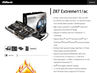 Z87 Extreme11/ac driver download page on the ASRock site