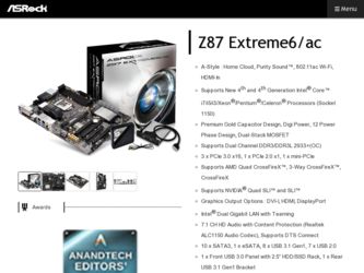 Z87 Extreme6/ac driver download page on the ASRock site