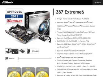 Z87 Extreme6 driver download page on the ASRock site