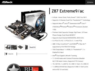 Z87 Extreme9/ac driver download page on the ASRock site