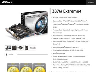 Z87M Extreme4 driver download page on the ASRock site