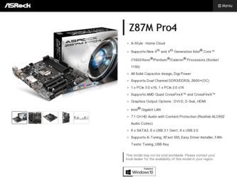 Z87M Pro4 driver download page on the ASRock site