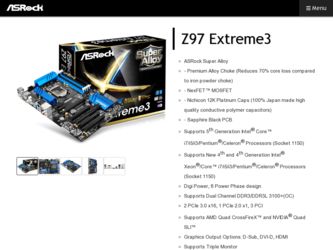 Z97 Extreme3 driver download page on the ASRock site