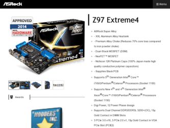 Z97 Extreme4 driver download page on the ASRock site
