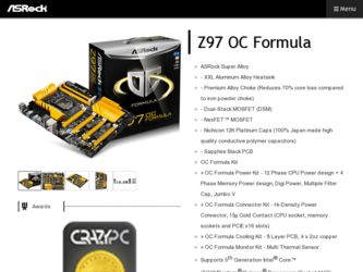 Z97 OC Formula driver download page on the ASRock site