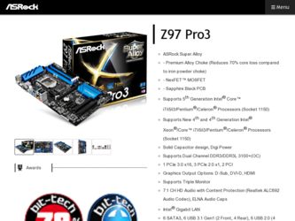 Z97 Pro3 driver download page on the ASRock site