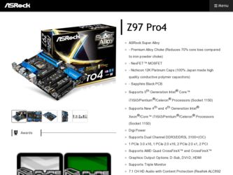 Z97 Pro4 driver download page on the ASRock site