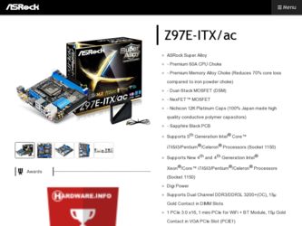 Z97E-ITX/ac driver download page on the ASRock site