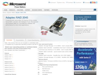 2045 driver download page on the Adaptec site
