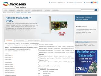 2405Q driver download page on the Adaptec site