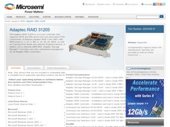 31205 driver download page on the Adaptec site